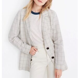 Madewell Dorset Linen Windowpane Blazer